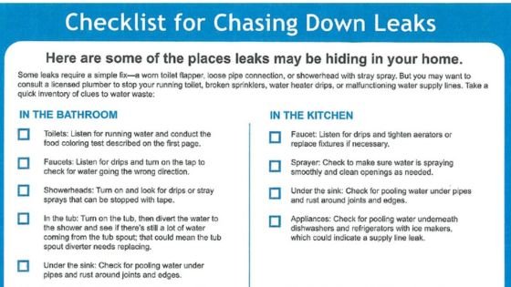 Checklist for Chasing Down Leaks